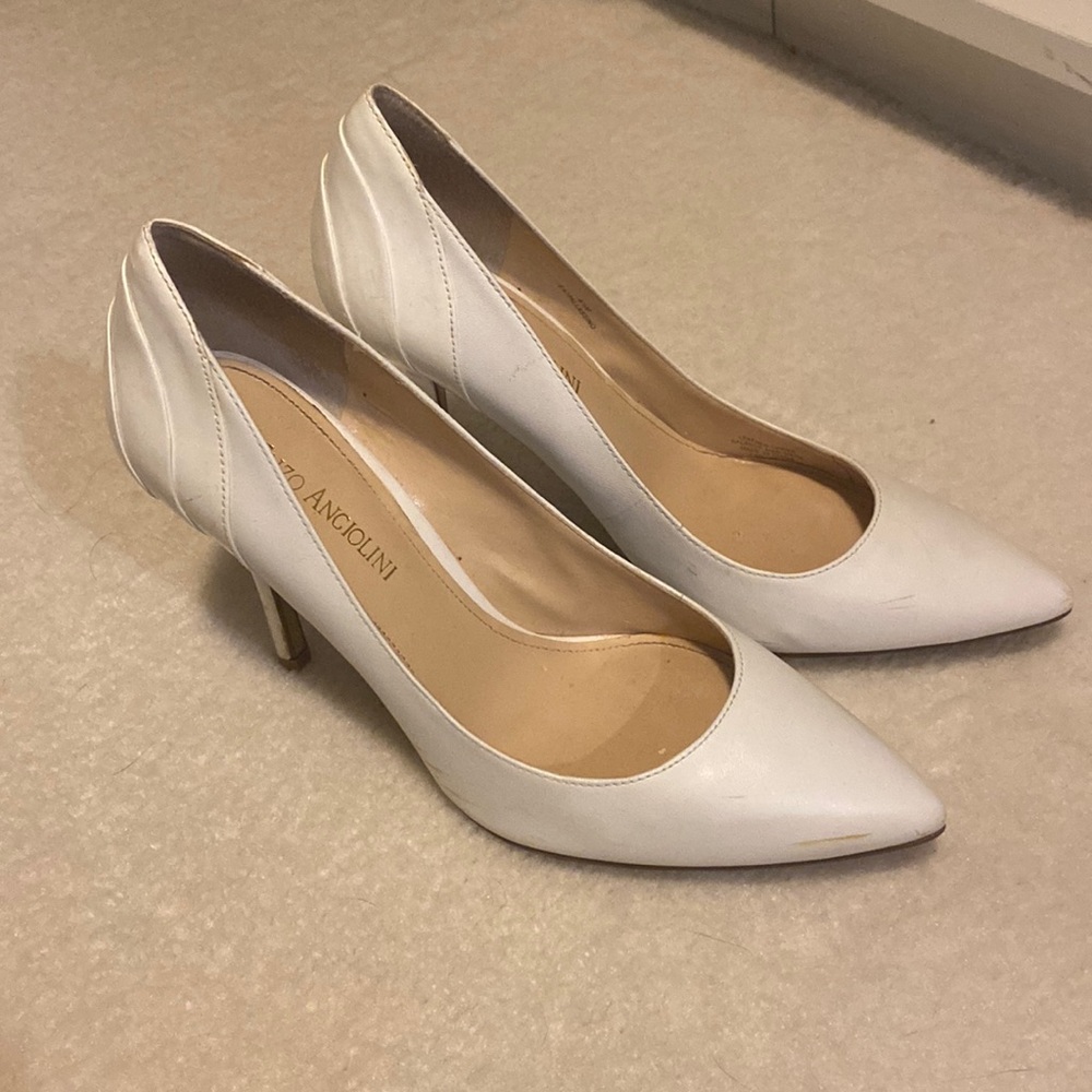 Enzo Angiolini white heels 8.5